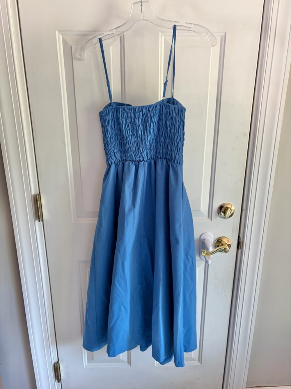Sweetheart Button-Front Midi Dress in Dusty Blue - Picture 8 of 9